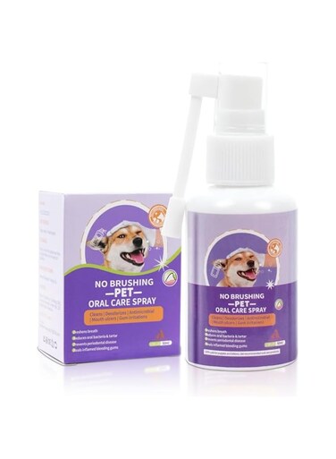 Mumoo Bear Dog Tooth Brushing kit,Breath Freshener Spray for Dogs and Cats 100% Natural Herbs to Eliminate Plaque and Gum Disease, Recommended by pet Dentists(50ml/1.69 Ounces)