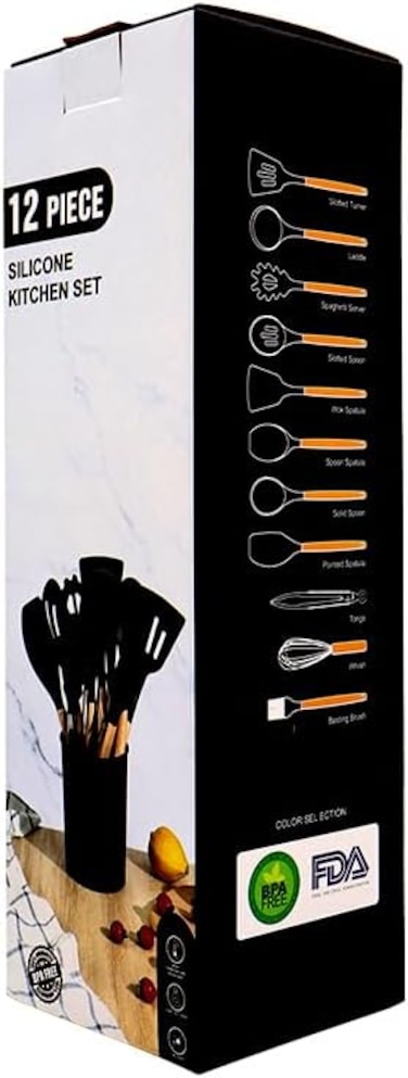 Premium Silicone Long Cleaning Brush with Non-Scratch Bristles &ndash; Multipurpose Heat Resistant Kitchen Brush for Bottles, Jars, Glassware, Dishes, Cups &amp; Baby Bottles &ndash; Flexible, Durable &amp; Easy-to-Clean