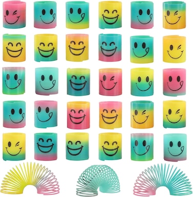 24 Pack Spring Rainbow Magic Fidget Stress Coil Mini Springs Bulk Toys For Party Favor Carnival Prize Birthday Goodie Bag Stuffers For Kids Boys Girls