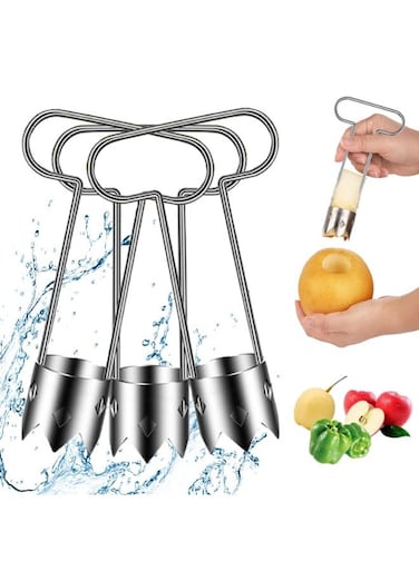 Bell Pepper Seed Corer,2025 New Upgrade Universal Fruit and Vegetable Core Remover,Multifunction Stainless Steel Pepper Corer Seed Remover Tool,Vegetables&amp;Fruit Kitchen Gadget(3 Pcs)