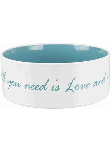 Trixie Pet's Home Ceramic Dog Bowl - LIGHT BLUE/1.4L