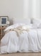 Home Single Size 4-Piece Premium Quality Bedding Set in Solid White.