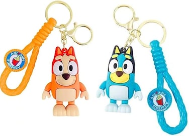 2pcs Cute Bluey Kawaii Accessories Anime Keychain Adorable Keychain Keyring Key Purse Handbag Car And Backpack, Keychains For Kids