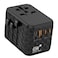 2500W Max Universal Travel Adapter with 2 USB-A and 2 USB-C Ports MpBlberri BLB-T112 (AUS/CN, EU, USA, UK) Compatible - Black