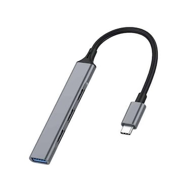 4-in-1 Type-C to (4 USB-A) Ports HUB MpBlberri BLBOT557 - Black &amp; Grey