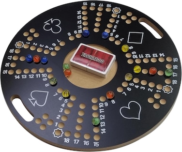 Jakaroo Round Wooden Board Game &ndash; 40x40cm Premium Quality Game Board for 2-4 Players