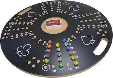 Jakaroo Round Wooden Board Game &ndash; 60x60cm Premium Quality Game Board for 2-4 Players