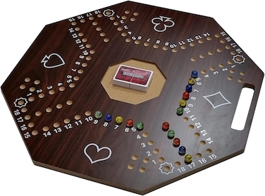 Jakaroo Round Wooden Board Game &ndash; 60x60cm Premium Quality Game Board for 2-4 Players