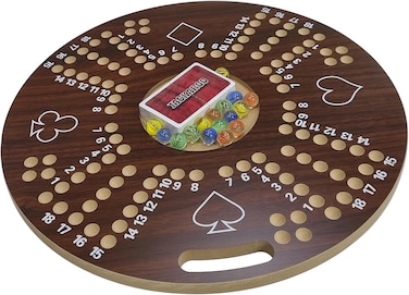 Jakaroo Round Wooden Board Game &ndash; 40x40cm Premium Quality Game Board for 2-4 Players