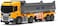 The Toys Home Licensed Scania P410 Dump Truck Toy With Led Lights, Friction Powered, Tipping Dump Bed Construction Vehicle, Yellow And Grey