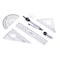 Eazy Kids 7-Piece Geometry Set in Clear Plastic Case &ndash; Ruler, Protractor, Compass, Eraser