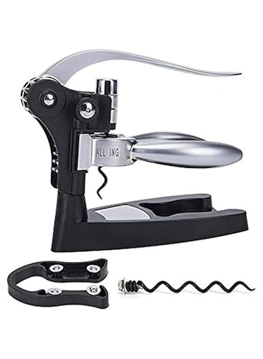 Rabbit Style Red Wine Opener Tool Kit Cork Bottle Corkscrew Collar Pourer Set With Foil Cutter and Box