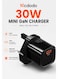 Mcdodo 30W USB C GaN Fast Charger UK Plug CH-0581 Black, Mini Compact PD Wall Adapter for Phones Tablets Laptops, Portable High Efficiency Charging Brick