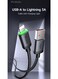 Mcdodo Lightning Cable 1m Fast Charging CA-2030 Black, USB A to Lightning Data Cable with LED Charging Light, High Speed Sync, Durable Charger Cord