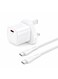Mcdodo 20W USB-C Fast Charger, UK Plug, Designed for iPhone, With USB-C Cable 1m, Compact, White, CH-4017
