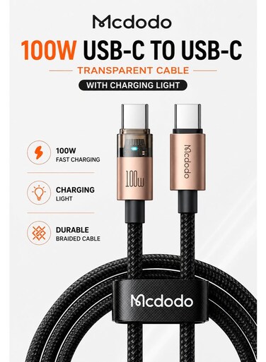 Mcdodo CA-5581 TYPE-C TO TYPE-C 100W 1.2M FAST CHARGING CABLE
