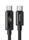 Mcdodo USB C to USB C Cable 100W Fast Charging 1.2m CA-8000 Black, Dual LED Display PD Data Cable, High Speed Sync, Durable Charger Cord