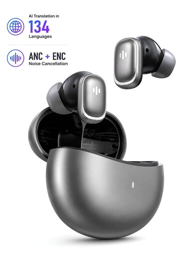 Mcdodo AI Translator Earbuds, 134 Languages, Real-time Translation, ANC and ENC, Speak A01, IPX4, iPhone Android, Silver, HP-8221