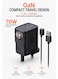 Mcdodo CH-8300 70W GaN Travel Charger UK Plug 1C+1A 2 in 1 with Built-in Apple Watch Charger Black USB-C PD Fast Charging Adapter