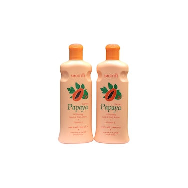 Feah Smooth Papaya Moisturizing Body Lotion Twin Pack   300ml + 300ml