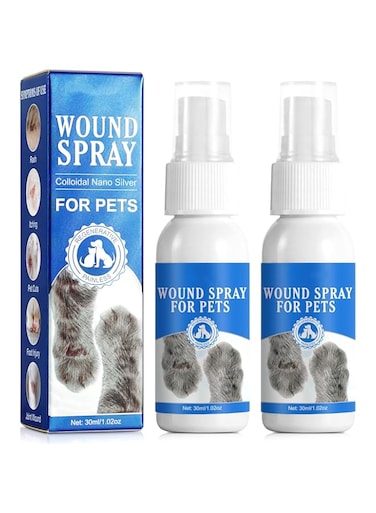 Azonee Dog Wound Care Spray, Cat Wound Spray, Wound Spray for Pets, Healing Aid and Skin Repair, Clean Wounds, Relieve Dog Skin Allergies, Helps with Rashes, Hot Spots, Itch, Bites &amp; Burns