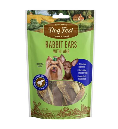 Rabbit Ears With Lamb For Mini-Dogs - 55g