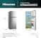 Hisense HTM60320D3 418 Litres Top Mount Refrigerator with Inverter Compressor No Frost Technology, Reversible Door