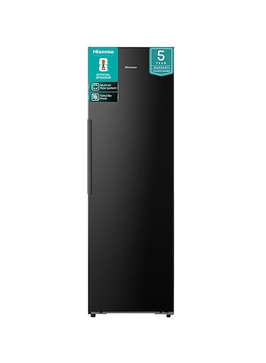 Hisense Single door Fridge/Freezer  Gross Capacity 400L Net Capacity 310L , Durabale Inverter, Frost Free, Metal Cooling  FT5K400SBFE Black