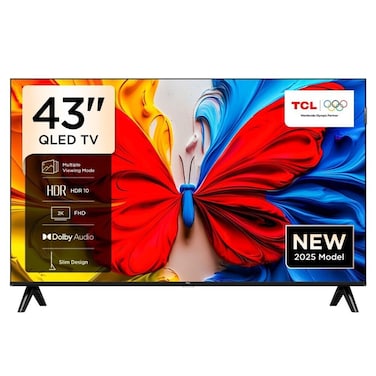 43 Inch S5K QLED Full HD Smart Google TV with Google Voice, HDR10, Dolby Audio, Google Cast, and Metallic Bezel-less Slim Design (TCL 43S5K - 2025 model)