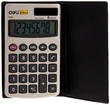 Deli Pocket Calculator Metal 8 Digits (E1120)