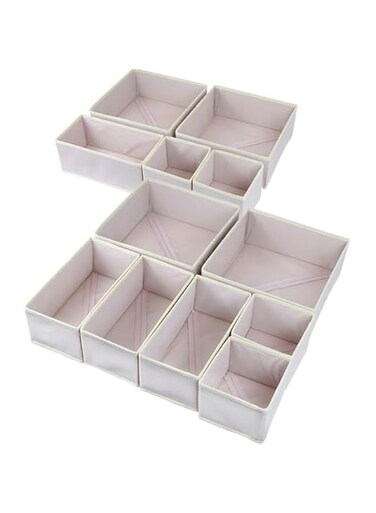 12Pack Foldable Drawer Organiser set, Wardrobe Organizer,Drawer Organizer Folding Storage Shelf, Stylish Organizers, for Socks, Bras, Underwear, Leggings, Jeans, Sweaters,Etc