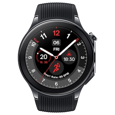 OnePlus Watch 2 with Wear OS4,Snapdragon W5 Chipset,Upto 100 hrs Battery Life,1.43 AMOLED Display,Stainless Steel &amp; Sapphire Crystal Build,Dual Frequency GPS,IP68 &amp; Bluetooth Calling (Black Steel)