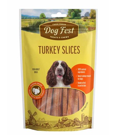 Dog Fest Turkey Slices Dog Treats - 90g