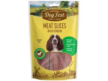 Dog Fest Meat Slices with Venison Dog Treats - 90g