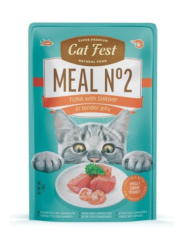 Cat Fest Meal No. 2 Cat Food in Jelly Tuna with Shrimp 50g &ndash; 12 Pack Wet Cat Food