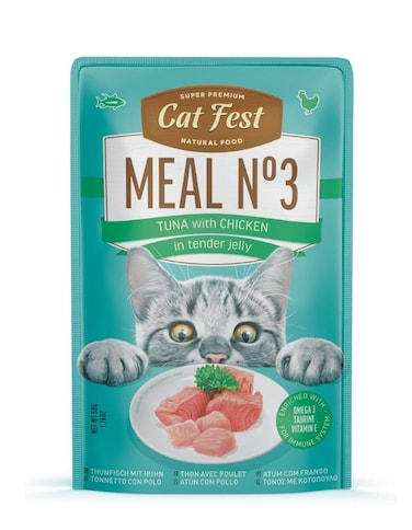Cat Fest Meal No. 3 Cat Food in Jelly Tuna with Chicken 50g &ndash; 12 Pack Wet Cat Food