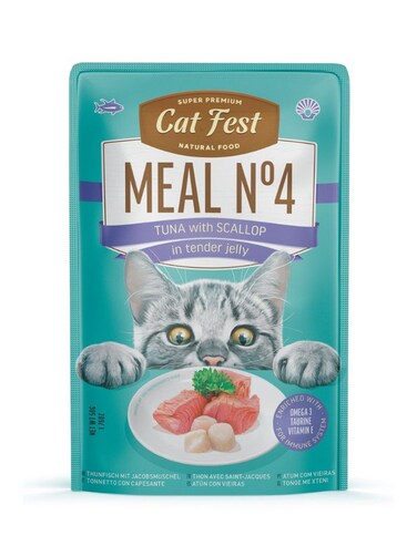 Cat Fest Meal No. 4 Cat Food in Jelly Tuna with Scallop 50g &ndash; 12 Pack Wet Cat Food
