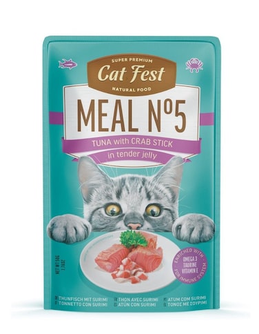 Cat Fest Meal No. 5 Cat Food in Jelly Tuna with Crab Stick 50g &ndash; 12 Pack Wet Cat Food