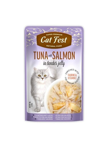 Cat Fest Tuna With Salmon In Tender Jelly For Cats - 70g