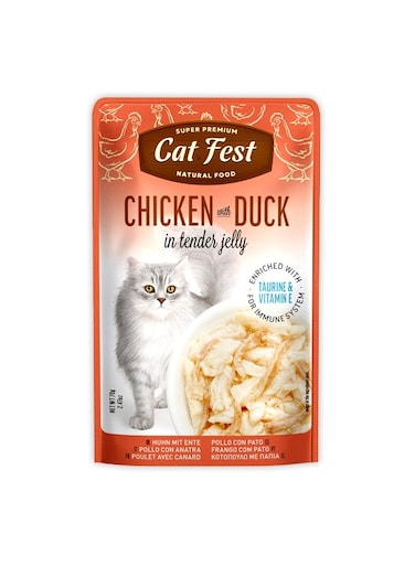 Cat Fest Chicken With Duck In Tender Jelly For Cats - 70g