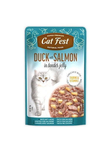 Cat Fest Duck With Salmon In Tender Jelly For Cats - 70g