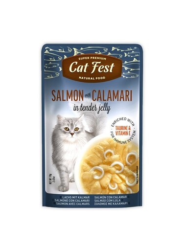 Cat Fest Salmon With Calamari In Tender Jelly For Cats - 70g