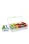 Ice Chilled 5 Compartment Condiment Server Caddy - Serving Tray Container with 5 Removable Dishes with Over 2 Cup Capacity Each and Hinged Lid   5 Serving Spoons + 2 Tongs Included