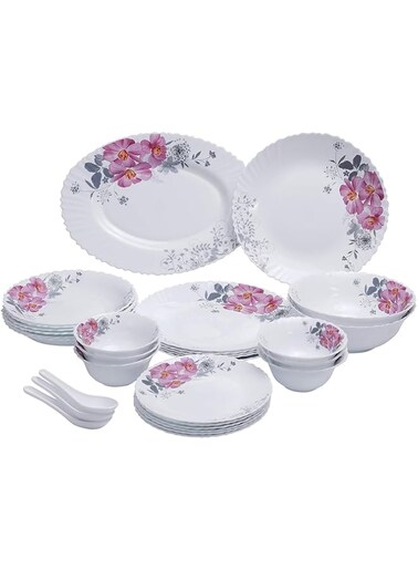 Royalford 33 Pcs Opal Ware Dinner Set