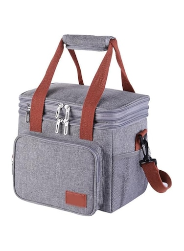 LQZHBDWZ Insulated Lunch Bag Cooler Bag - Large Leakproof 15l Insulated Lunch Box Lunch Cooler Waterproof Bag, Reusable Lunch Bag For Men Women (Grey)