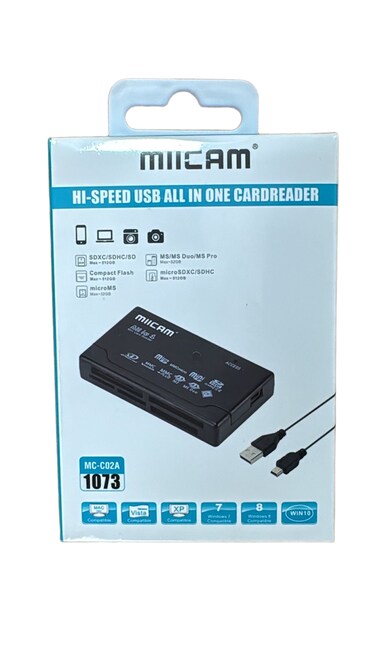 Miicam High-Speed USB All-in-One Card Reader &ndash; 6 Slots for CF, SD, MicroSD, XD, MS/M2   Model: MC-C02A