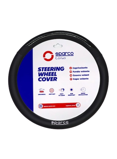 Sparco Steering Wheel Cover, Black/Black,TPU logo