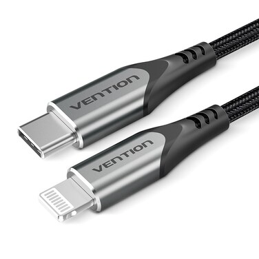 VENTION USB 2.0 C to Lightning Cable 2M Gray Aluminum Alloy Type Model # TACHH