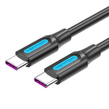 VENTION USB 2.0 C Male to C Male  5A Cable 1M Black PVC Type Model # COTBF