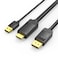 VENTION HDMI-A Male to DP Male HD Cable 2M Black Model # ABJBH